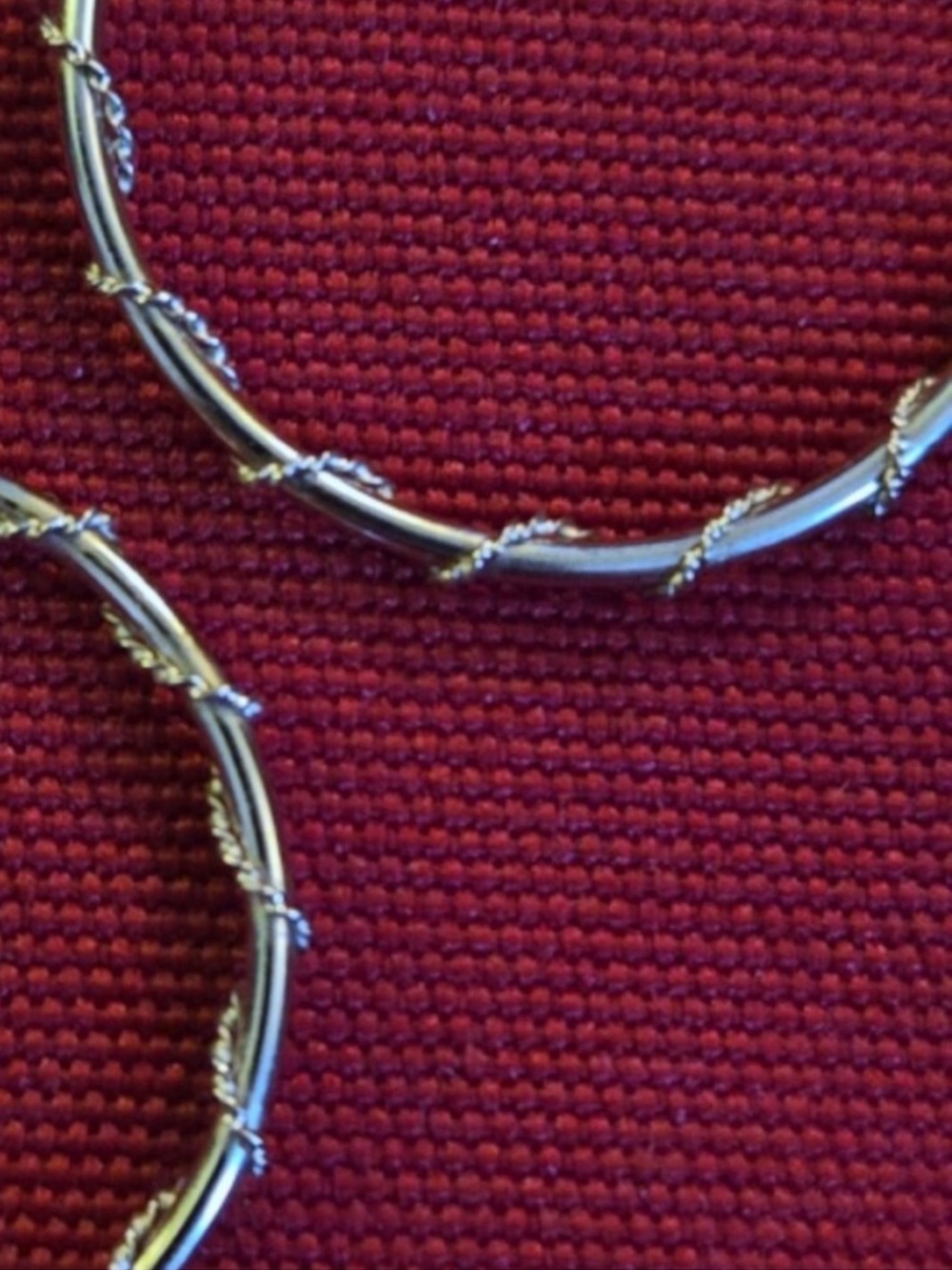 10k White Gold Twisted Vine Hoops - Picture 2 of 7